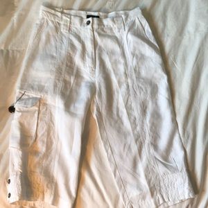 Vintage 100% Linen Capri Pants